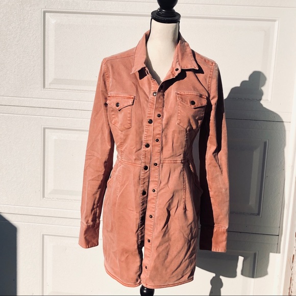 FREE PEOPLE Gorgeous Dust Pink Front Snap Jacket - Picture 1 of 16